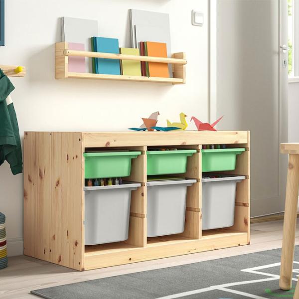 Стеллаж с контейнерами Ikea Trofast 6 52 x 93 x 44см cm / Массивная сосна / Дуб cонома photo 4