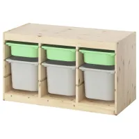 Стеллаж с контейнерами Ikea Trofast 6 52 x 93 x 44см cm / Массивная сосна / Дуб cонома