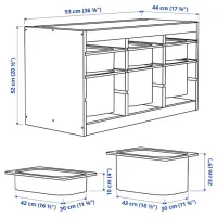 Стеллаж с контейнерами Ikea Trofast 6 52 x 93 x 44см cm / Массивная сосна / Дуб cонома photo 3