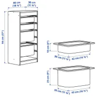 Стеллаж с контейнерами Ikea Trofast 4 94 x 46 x 30см cm / ЛДСП / White photo 4