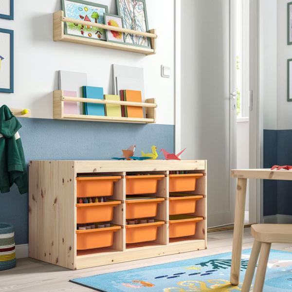 Стеллаж с контейнерами Ikea Trofast 9 52 x 93 x 44см cm / Массивная сосна / Дуб cонома photo 5