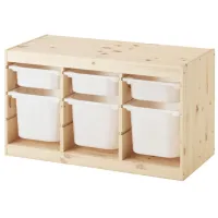 Стеллаж с контейнерами Ikea Trofast 6 52 x 94 x 44см cm / Массивная сосна / Дуб cонома
