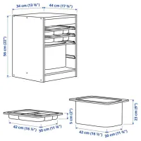 Etajeră cu containere Ikea Trofast 4 56 x 34 x 44 cm / Masiv / White photo 4