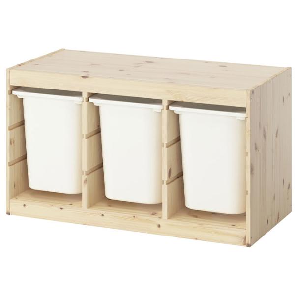 Стеллаж с контейнерами Ikea Trofast 3 52 x 93 x 44см cm / Массивная сосна / Дуб cонома photo 1
