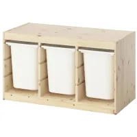 Стеллаж с контейнерами Ikea Trofast 3 52 x 93 x 44см cm / Массивная сосна / Дуб cонома