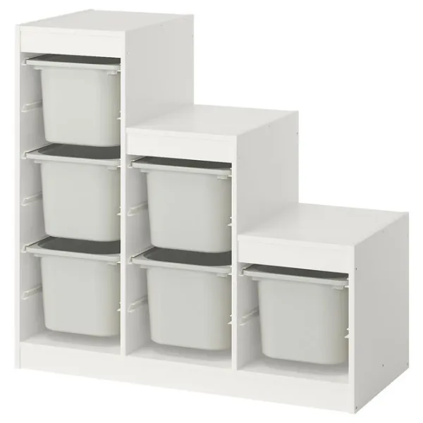 Стеллаж с контейнерами Ikea Trofast 6 94 x 99 x 44см cm / ЛДСП / White photo 1