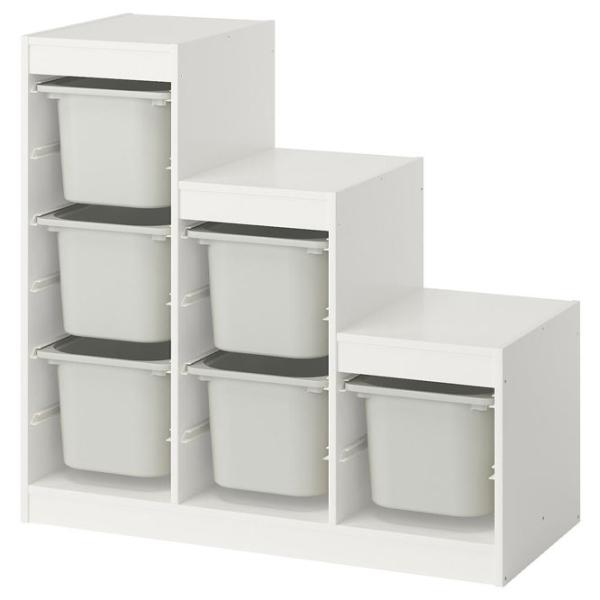 Стеллаж с контейнерами Ikea Trofast 6 94 x 99 x 44см cm / ЛДСП / White photo 1