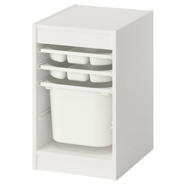Стеллаж с контейнерами Ikea Trofast 2 56 x 34 x 44см cm / Массив / White photo 1