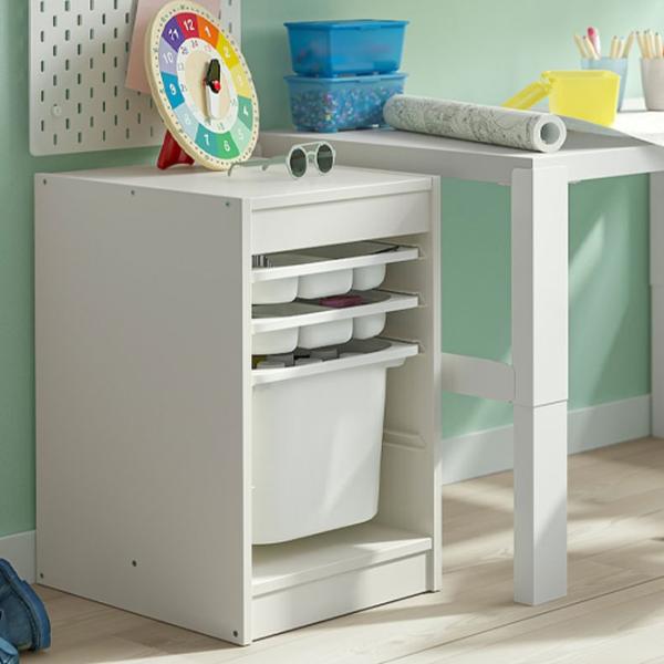 Стеллаж с контейнерами Ikea Trofast 2 56 x 34 x 44см cm / Массив / White photo 5