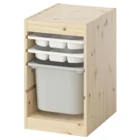Стеллаж с контейнерами Ikea Trofast 2 52 x 32 x 44см cm / Массив / Дуб cонома