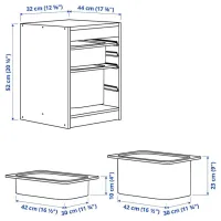 Стеллаж с контейнерами Ikea Trofast 2 52 x 32 x 44см cm / Массив / Дуб cонома photo 8