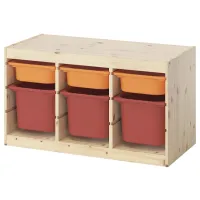 Etajeră cu containere Ikea Trofast 6 52 x 93 x 44 cm / Pin Masiv / Sonoma Oak
