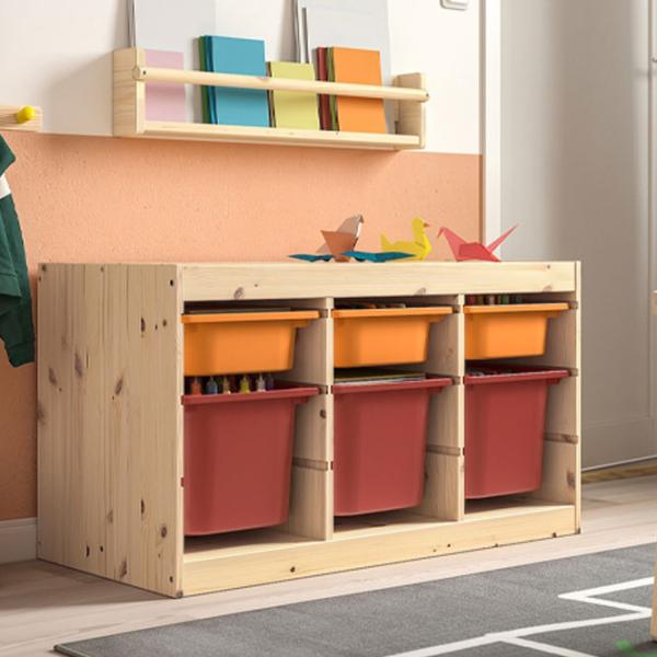 Etajeră cu containere Ikea Trofast 6 52 x 93 x 44 cm / Pin Masiv / Sonoma Oak photo 4