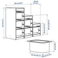 Etajeră cu containere Ikea Trofast 6 94 x 99 x 44 cm / PAL / White photo 4