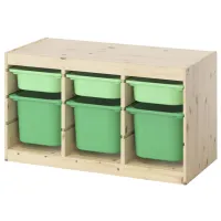 Стеллаж с контейнерами Ikea Trofast 6 52 x 93 x 44см cm / Массивная сосна / Дуб cонома