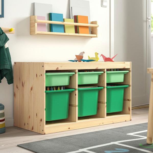 Стеллаж с контейнерами Ikea Trofast 6 52 x 93 x 44см cm / Массивная сосна / Дуб cонома photo 4