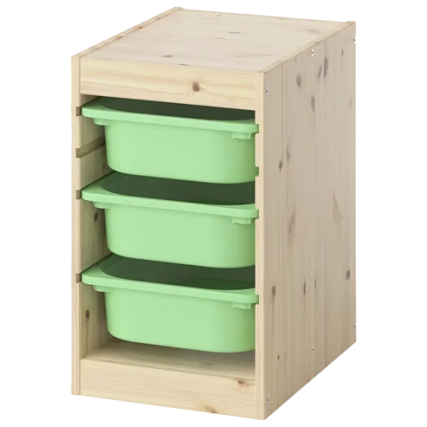 Etajeră cu containere Ikea Trofast 3 52 x 32 x 44 cm / Pin Masiv / Sonoma Oak photo 1
