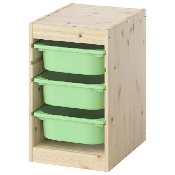 Etajeră cu containere Ikea Trofast 3 52 x 32 x 44 cm / Pin Masiv / Sonoma Oak photo 1