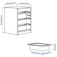 Стеллаж с контейнерами Ikea Trofast 3 52 x 32 x 44см cm / Массивная сосна / Дуб cонома photo 6