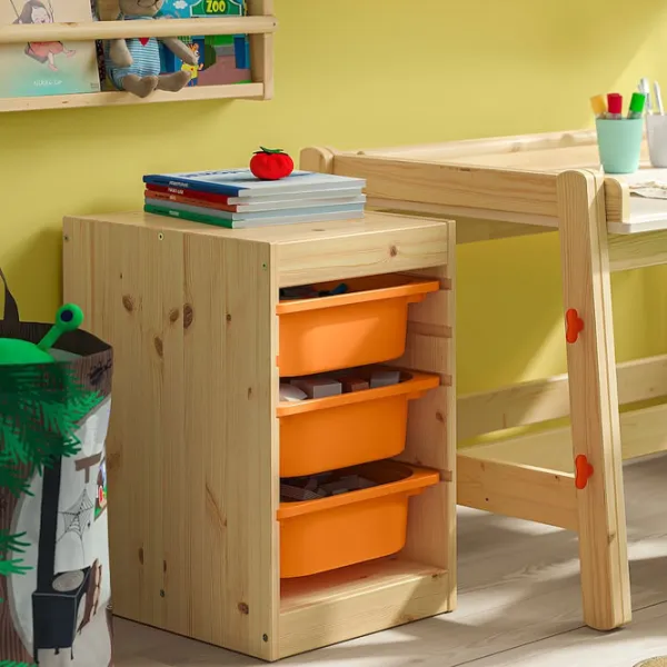 Стеллаж с контейнерами Ikea Trofast 3 52 x 32 x 44см cm / Массивная сосна / Дуб cонома photo 4