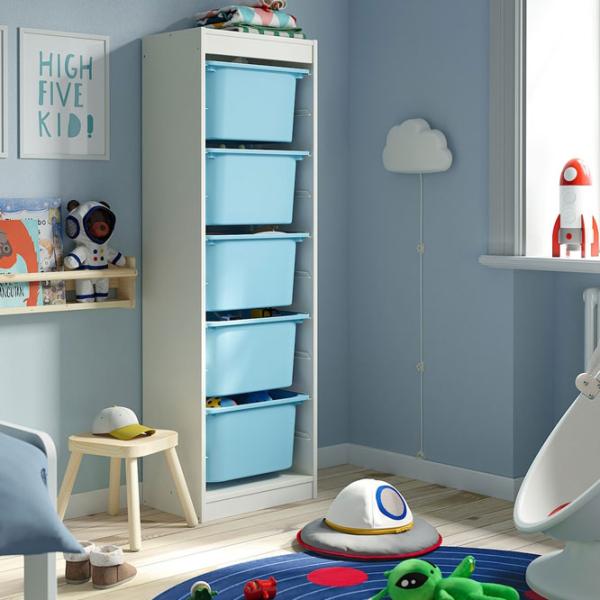 Стеллаж с контейнерами Ikea Trofast 5 145 x 46 x 30см cm / ЛДСП / White photo 4