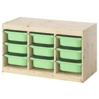 Etajeră cu containere Ikea Trofast 9 52 x 93 x 44 cm / Pin Masiv / Sonoma Oak