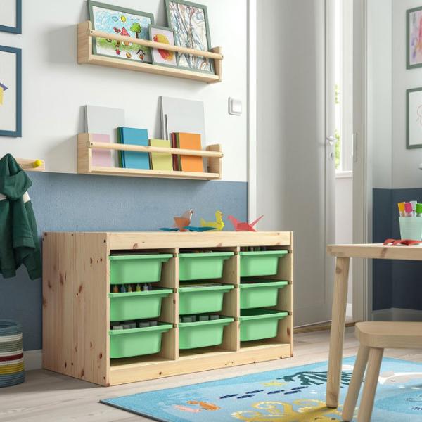 Etajeră cu containere Ikea Trofast 9 52 x 93 x 44 cm / Pin Masiv / Sonoma Oak photo 4