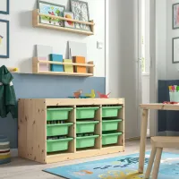 Стеллаж с контейнерами Ikea Trofast 9 52 x 93 x 44см cm / Массивная сосна / Дуб cонома photo 4