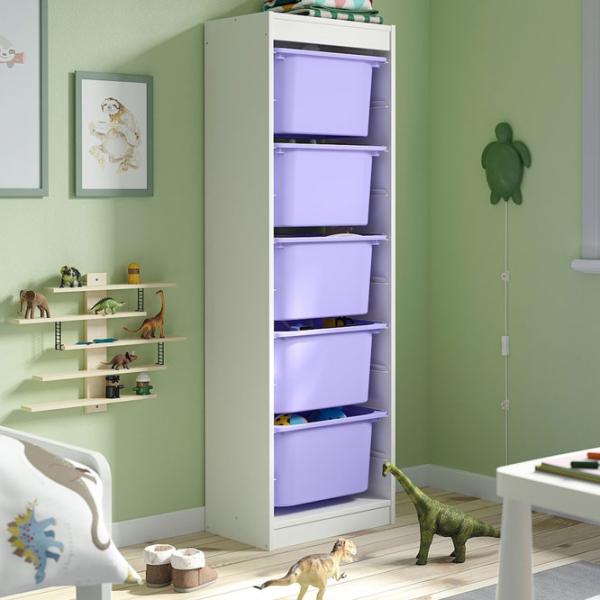 Стеллаж с контейнерами Ikea Trofast 5 145 x 46 x 30см cm / ЛДСП / White photo 3