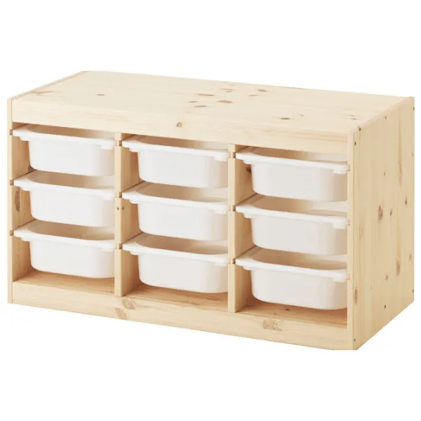 Etajeră cu containere Ikea Trofast 9 52 x 93 x 44 cm / Pin Masiv / Sonoma Oak photo 1