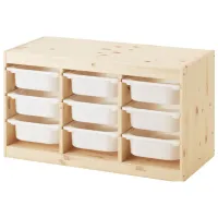 Etajeră cu containere Ikea Trofast 9 52 x 93 x 44 cm / Pin Masiv / Sonoma Oak