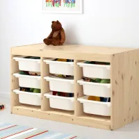 Стеллаж с контейнерами Ikea Trofast 9 52 x 93 x 44см cm / Массивная сосна / Дуб cонома photo 4