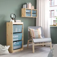 Стеллаж с контейнерами Ikea Trofast 3 91 x 44 x 30см cm / ЛДСП / Дуб cонома photo 2
