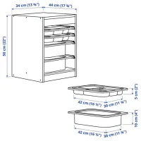 Стеллаж Ikea Trofast 2 56 x 34 x 44см cm / ЛДСП / White photo 4