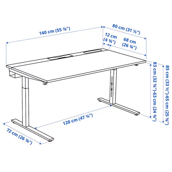 Masă de birou Ikea Mittzon MDF/ Stejar Sonoma photo 9