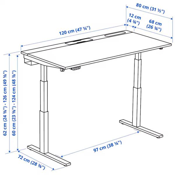 Masă de birou Ikea Mittzon PAL/ Stejar Sonoma photo 9