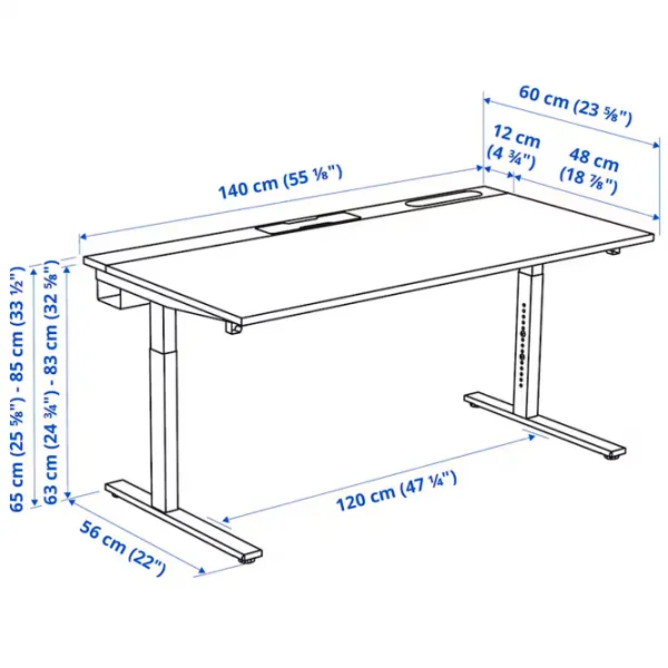 Masă de birou Ikea Mittzon PAL/ Stejar Sonoma photo 11