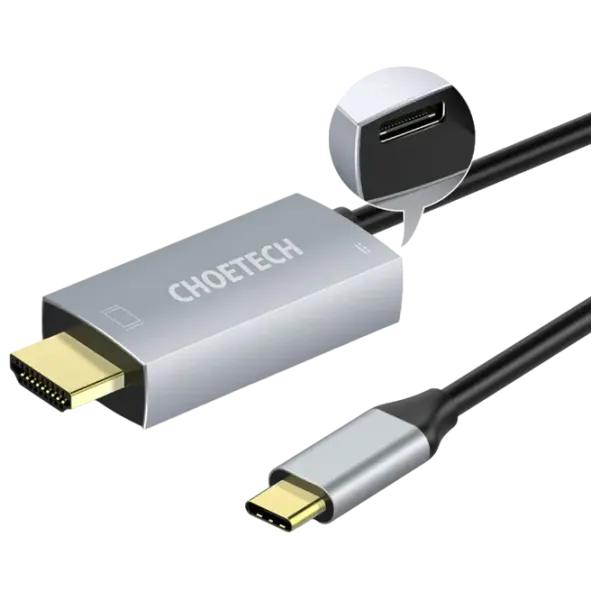 Кабель видео Choetech USB Type-C + HDMI 1.8 м / Серебряный photo 3