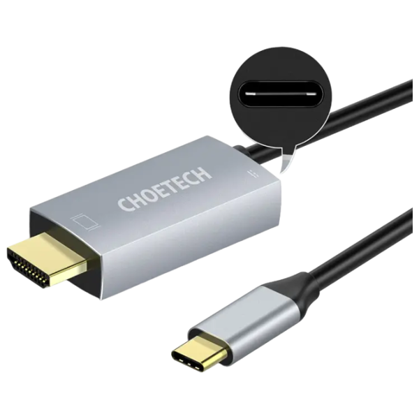 Кабель видео Choetech USB Type-C + HDMI 1.8 м / Серебряный photo 5