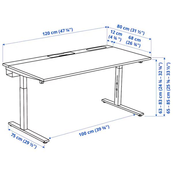 Masă de birou Ikea Mittzon PAL/ Black photo 6 Masă de birou Ikea Mittzon PAL/ Black photo 6