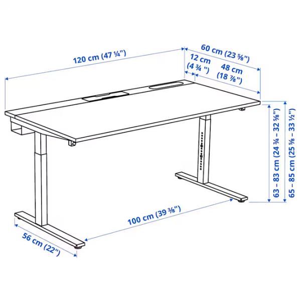 Masă de birou Ikea Mittzon PAL/ Black photo 6 Masă de birou Ikea Mittzon PAL/ Black photo 6