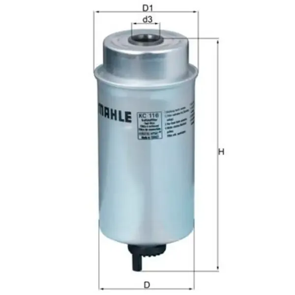 Filtru combustibil Mahle KC 116 79 mm photo 5 Filtru combustibil Mahle KC 116 79 mm photo 5