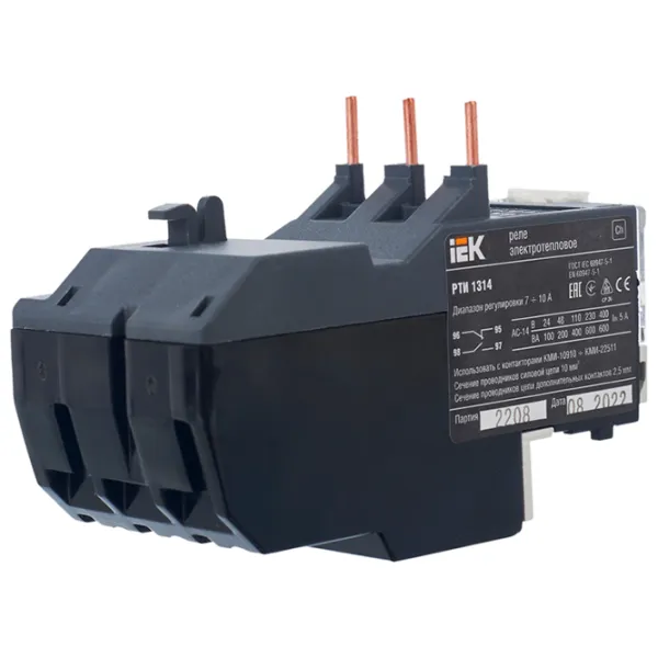 Реле электротепловое IEK РТИ-1314 600 В / 0 - 400 Гц photo 3
