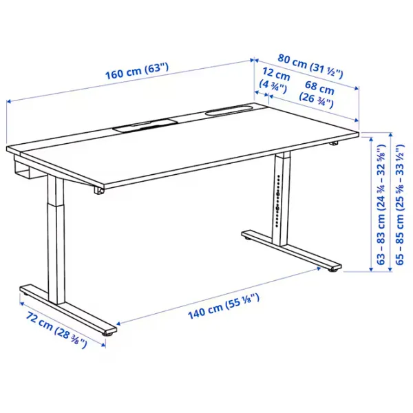 Masă de birou Ikea Mittzon PAL/ Stejar Sonoma photo 9 Masă de birou Ikea Mittzon PAL/ Stejar Sonoma photo 9