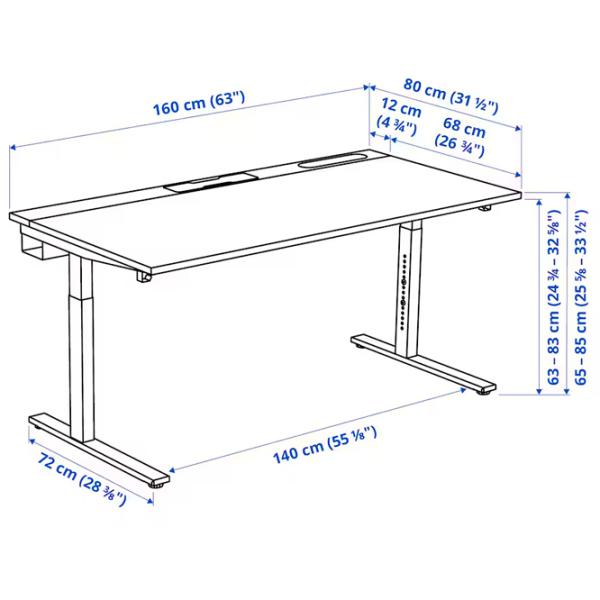 Masă de birou Ikea Mittzon PAL/ Stejar Sonoma photo 9 Masă de birou Ikea Mittzon PAL/ Stejar Sonoma photo 9