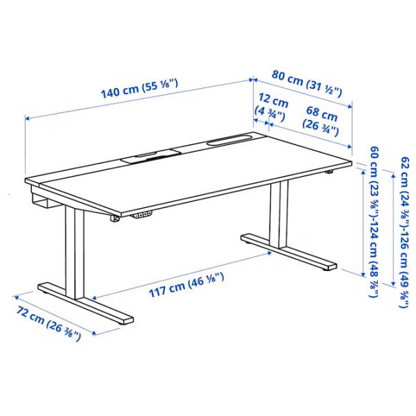Masă de birou Ikea Mittzon PAL/ Brown photo 8