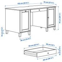 Masă de birou Ikea Idanas PAL/ White photo 5