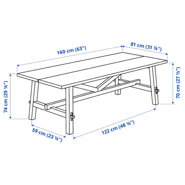 Masă de grădină Ikea Skogsta Dreptunghiular / Black Brown photo 5