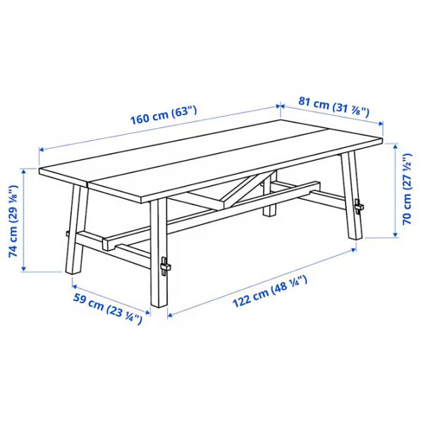Masă de grădină Ikea Skogsta Dreptunghiular / Black Brown photo 5