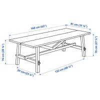Садовый стол Ikea Skogsta Прямоугольный / Черный Коричневый photo 5